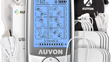 AUVON Rechargeable TENS Unit: Pain Relief Anywhere!