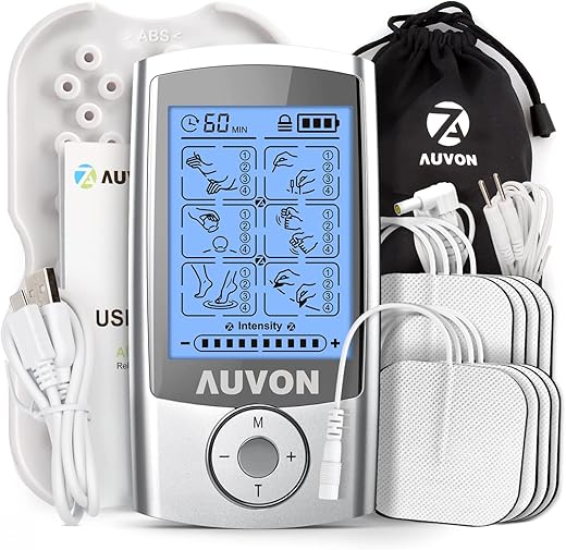 AUVON Rechargeable TENS Unit: Pain Relief Anywhere!